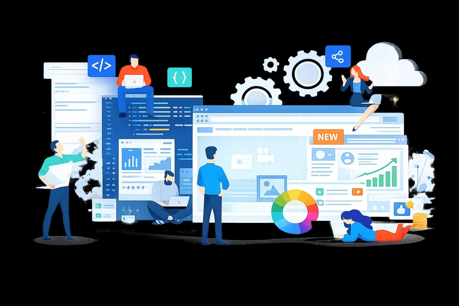 Illustration representing Zyora portfolio projects and delivered solutions.